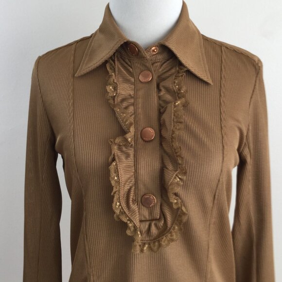 See by Chloe Copper Snap Button Blouse m - Picture 3 of 10
